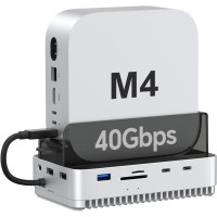 Хаб подставка Qwiizlab MC61 для Mac mini M4 M4 Pro NVMe SSD Thunderbolt 40Gbps
